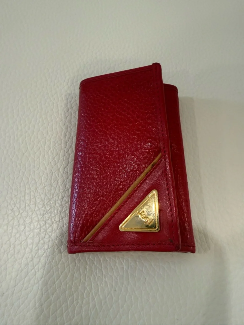 Vintage YSL Yves Saint Laurent Red Slim Wallet - Picture 6 of 9